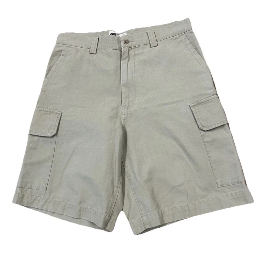 Y2K GAP Cargo Shorts Khaki Beige Utility Military 2001 Men’s 33 Vintage -